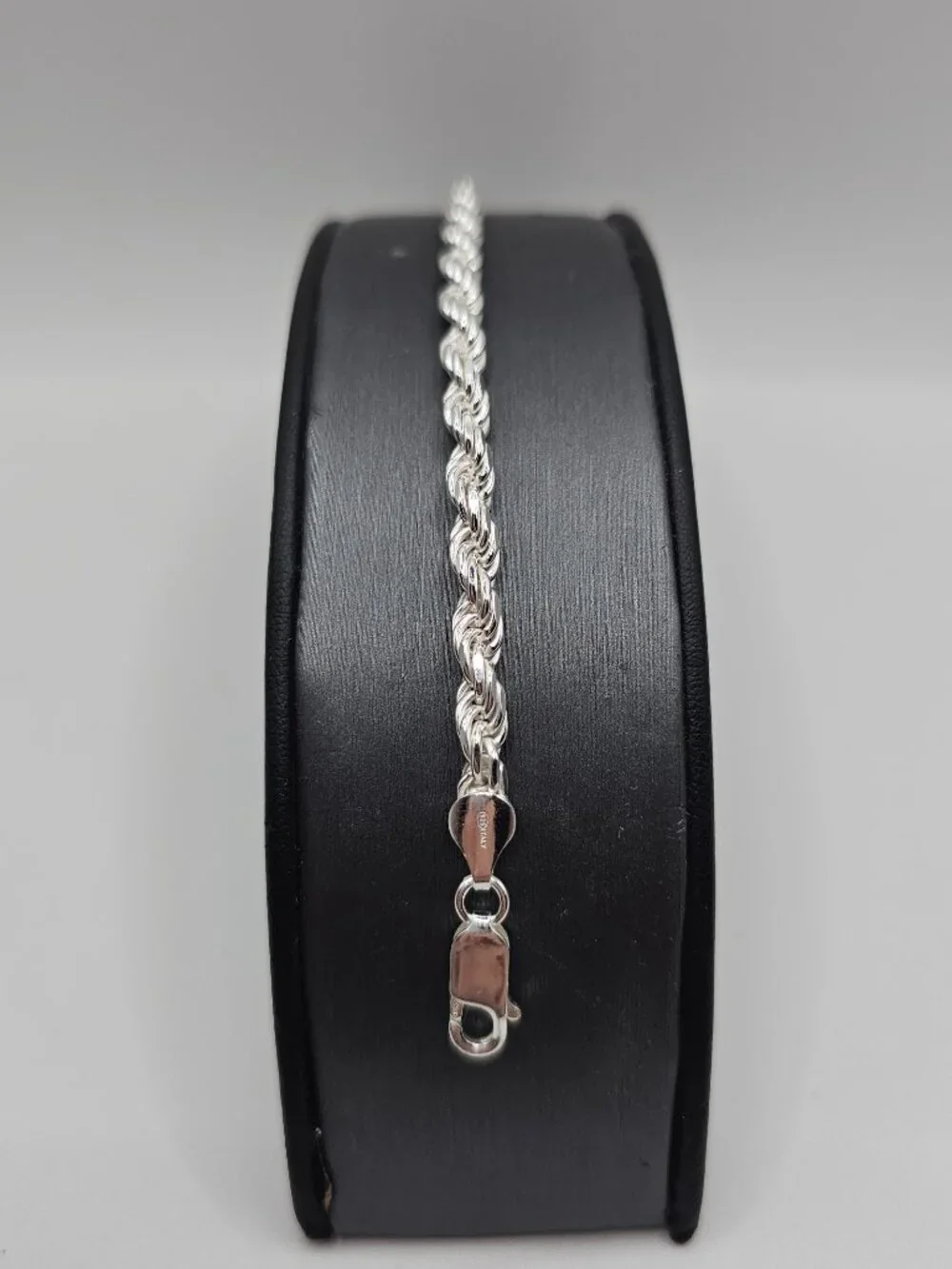 Sterling Silver 925 High Polished Diamond Cut Rope Bracelet 9 inches 5mm